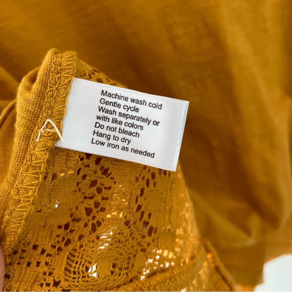 Anthropologie Eze Sur Mer Gold Yellow Piana Eyelet Top 100% Cotton Sz M $78 NWT - Picture 11 of 15